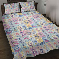 Aloha Summer Posters Grunge Textures Quilt Bed Set