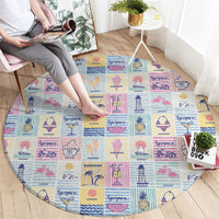 Aloha Summer Posters Grunge Textures Round Carpet