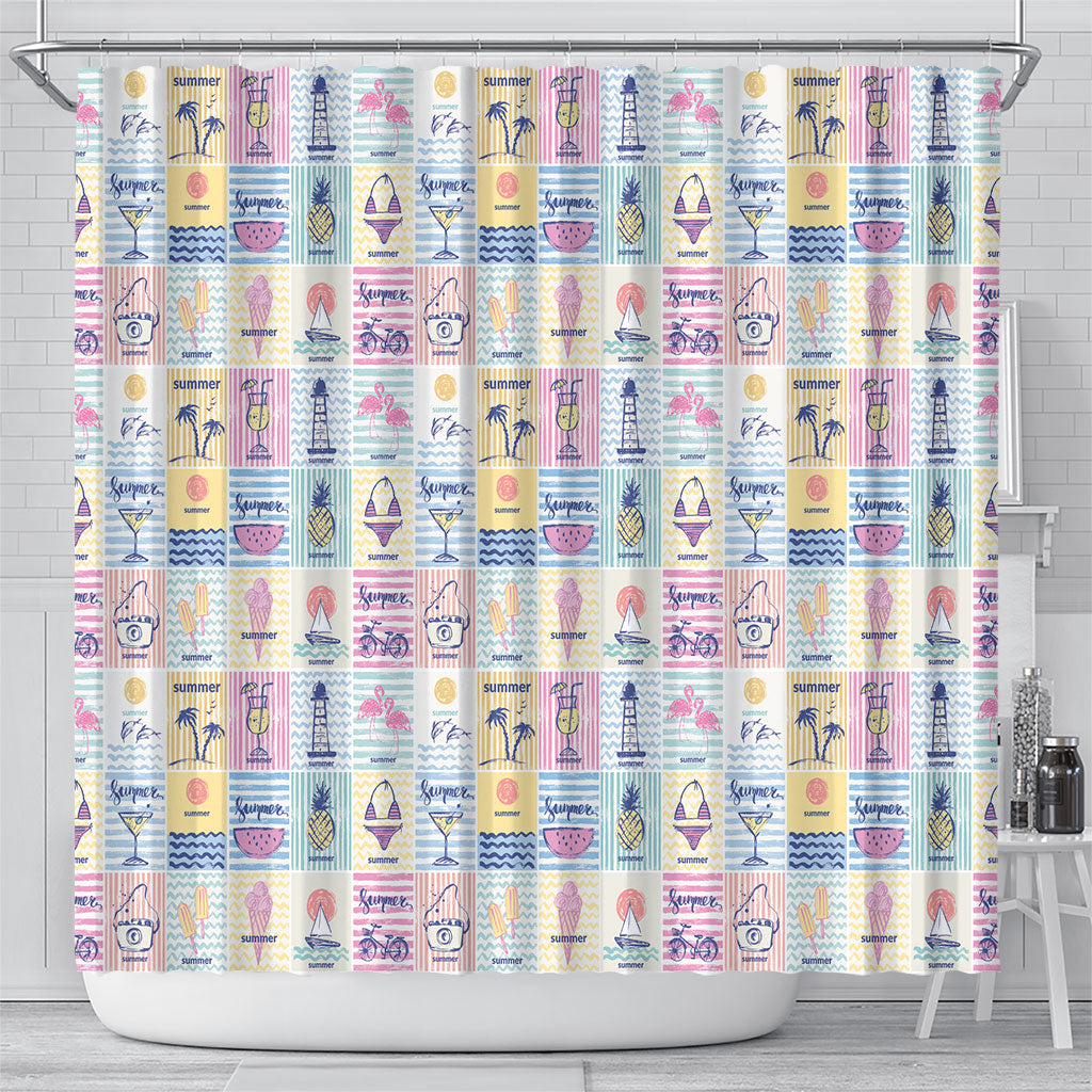 Aloha Summer Posters Grunge Textures Shower Curtain