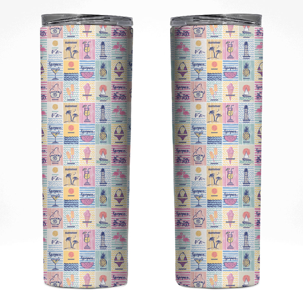 Aloha Summer Posters Grunge Textures Skinny Tumbler