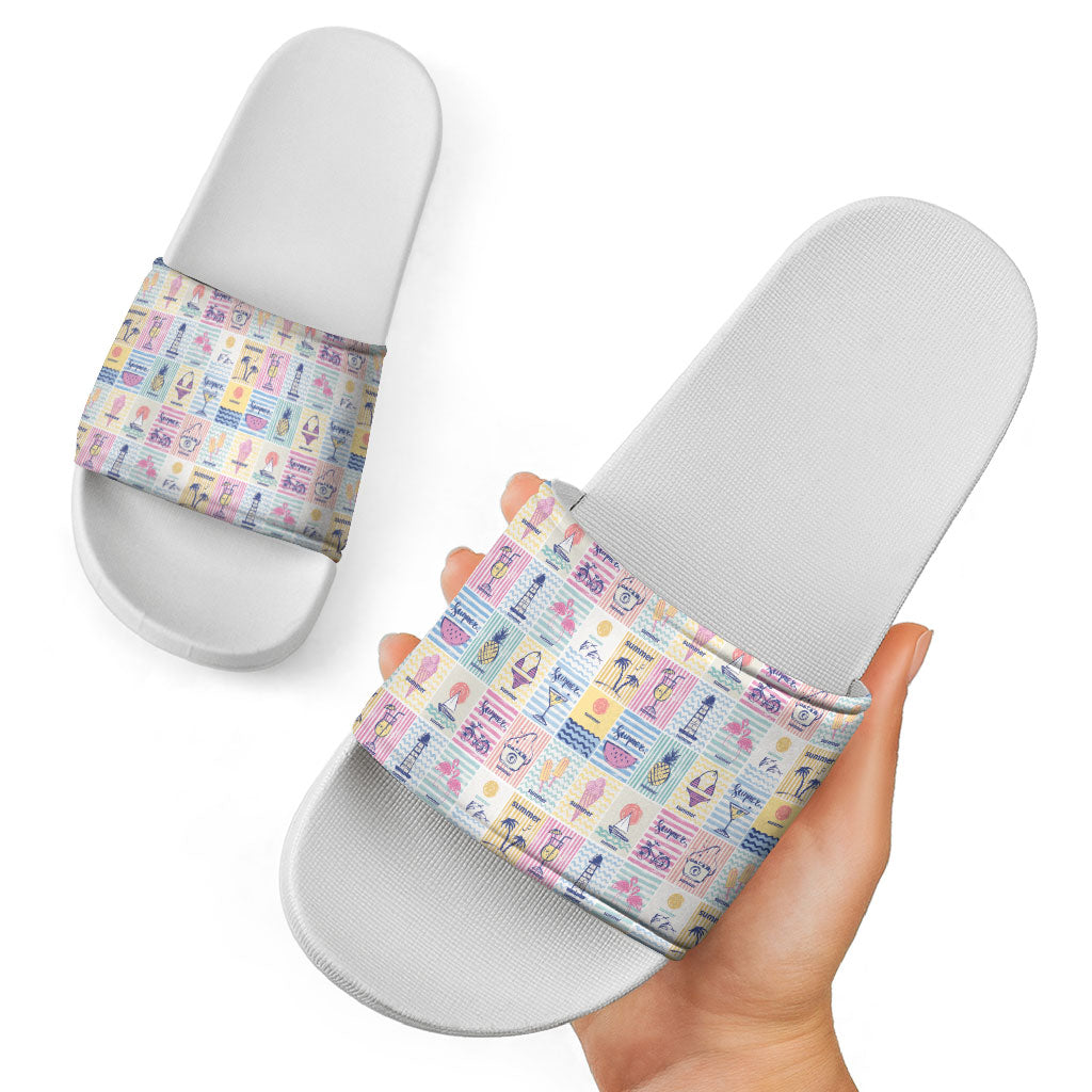 Aloha Summer Posters Grunge Textures Slide Sandals