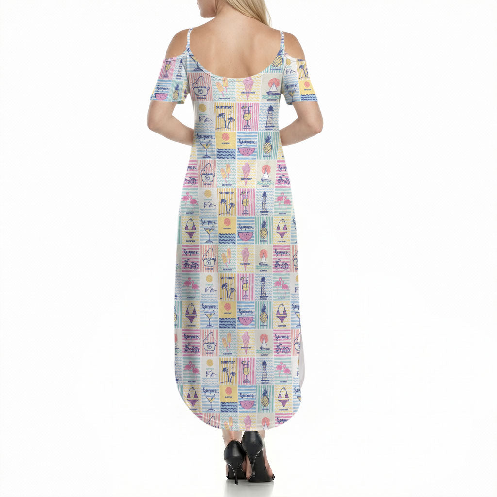 Aloha Summer Posters Grunge Textures Summer Maxi Dress