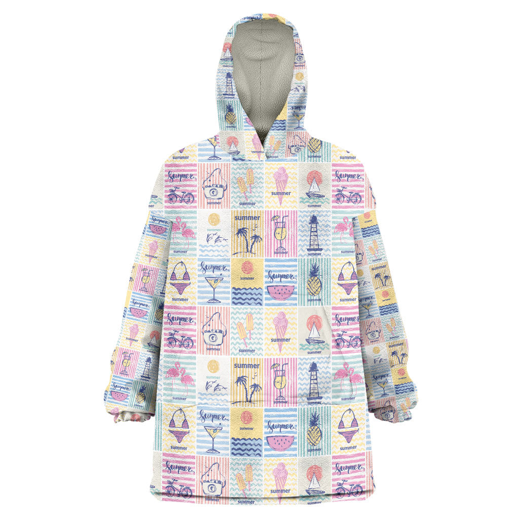 Aloha Summer Posters Grunge Textures Wearable Blanket Hoodie