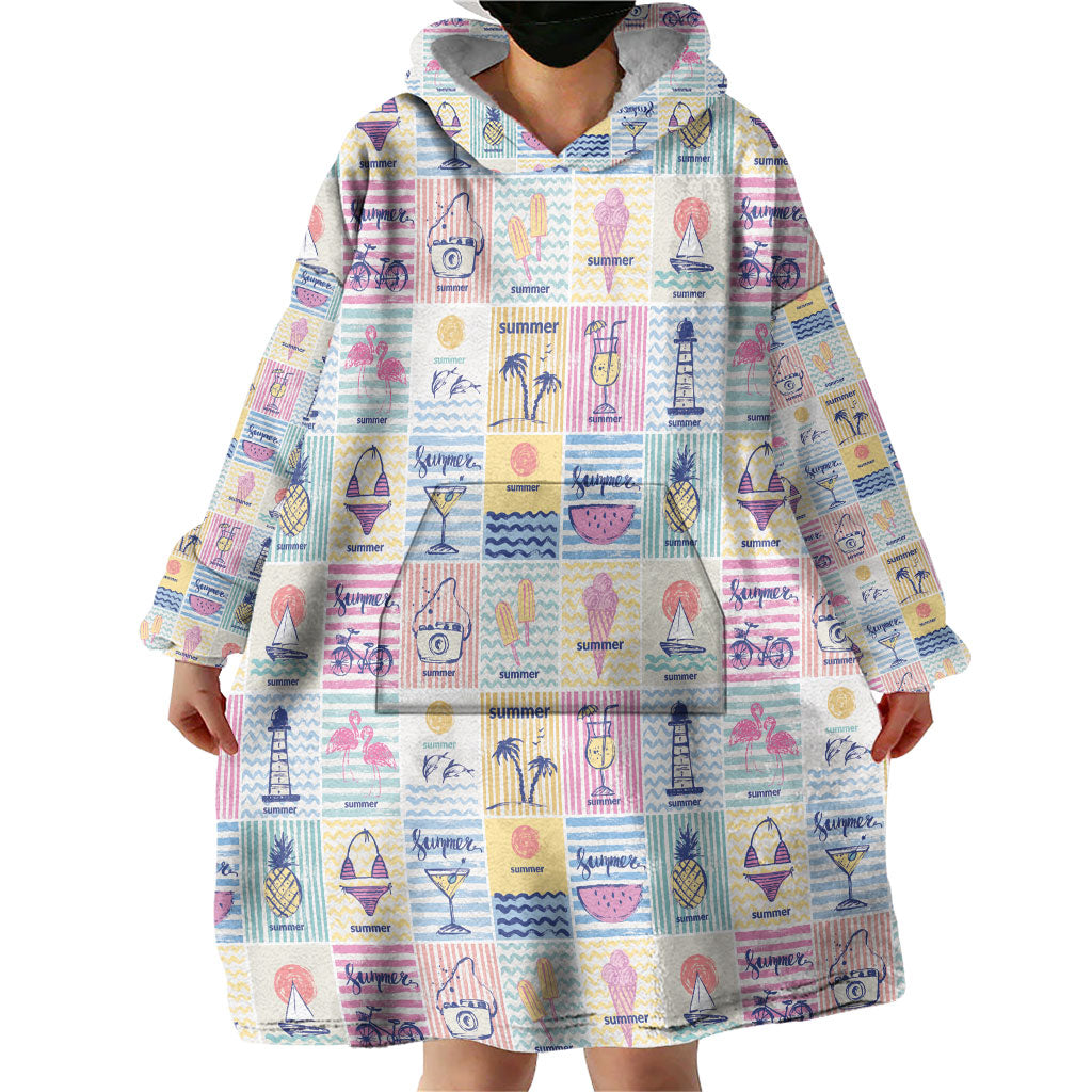 Aloha Summer Posters Grunge Textures Wearable Blanket Hoodie