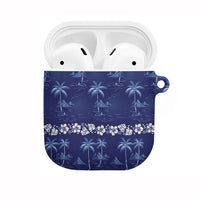 Blue Hawaii Palm Tree Hibiscus AirPods Case Fantasy Summer Vibe