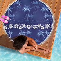 Blue Hawaii Palm Tree Hibiscus Beach Blanket Fantasy Summer Vibe