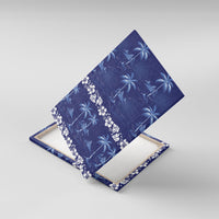 Blue Hawaii Palm Tree Hibiscus Canvas Wall Art Fantasy Summer Vibe
