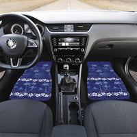 Blue Hawaii Palm Tree Hibiscus Car Mats Fantasy Summer Vibe