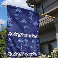 Blue Hawaii Palm Tree Hibiscus Garden Flag Fantasy Summer Vibe