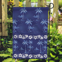 Blue Hawaii Palm Tree Hibiscus Garden Flag Fantasy Summer Vibe