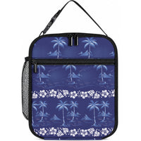 Blue Hawaii Palm Tree Hibiscus Lunch Bag Fantasy Summer Vibe
