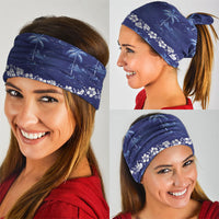 Blue Hawaii Palm Tree Hibiscus Neck Gaiter Fantasy Summer Vibe