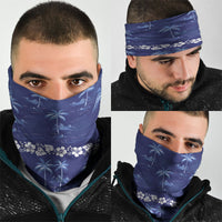 Blue Hawaii Palm Tree Hibiscus Neck Gaiter Fantasy Summer Vibe