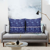 Blue Hawaii Palm Tree Hibiscus Pillow Cover Fantasy Summer Vibe