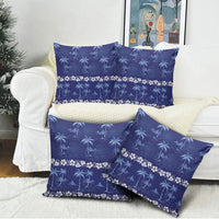 Blue Hawaii Palm Tree Hibiscus Pillow Cover Fantasy Summer Vibe