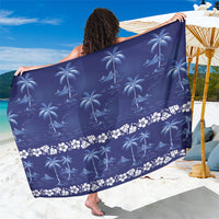 Blue Hawaii Palm Tree Hibiscus Sarong Fantasy Summer Vibe