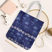 Blue Hawaii Palm Tree Hibiscus Tote Bag Fantasy Summer Vibe