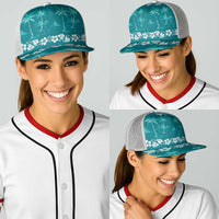 Cyan Hawaii Palm Tree Hibiscus Baseball Net Cap Fantasy Summer Vibe