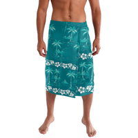 Cyan Hawaii Palm Tree Hibiscus Lavalava Fantasy Summer Vibe