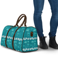 Cyan Hawaii Palm Tree Hibiscus Travel Bag Fantasy Summer Vibe
