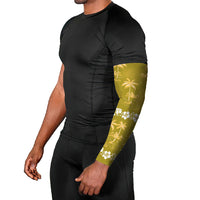 Yellow Hawaii Palm Tree Hibiscus Arm Sleeves Fantasy Summer Vibe