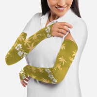 Yellow Hawaii Palm Tree Hibiscus Arm Sleeves Fantasy Summer Vibe