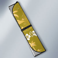 Yellow Hawaii Palm Tree Hibiscus Auto Sun Shade Fantasy Summer Vibe