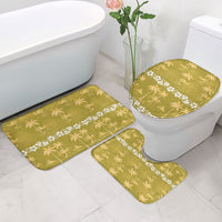 Yellow Hawaii Palm Tree Hibiscus Bathroom Set Fantasy Summer Vibe