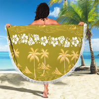 Yellow Hawaii Palm Tree Hibiscus Beach Blanket Fantasy Summer Vibe