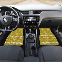 Yellow Hawaii Palm Tree Hibiscus Car Mats Fantasy Summer Vibe
