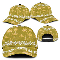 Yellow Hawaii Palm Tree Hibiscus Classic Cap Fantasy Summer Vibe