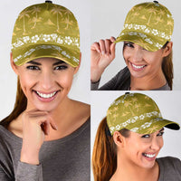 Yellow Hawaii Palm Tree Hibiscus Classic Cap Fantasy Summer Vibe