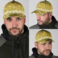 Yellow Hawaii Palm Tree Hibiscus Classic Cap Fantasy Summer Vibe