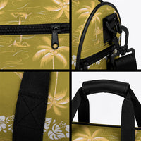 Yellow Hawaii Palm Tree Hibiscus Duffle Bag Fantasy Summer Vibe