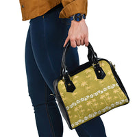 Yellow Hawaii Palm Tree Hibiscus Shoulder Handbag Fantasy Summer Vibe