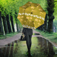 Yellow Hawaii Palm Tree Hibiscus Umbrella Fantasy Summer Vibe
