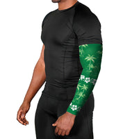 Green Hawaii Palm Tree Hibiscus Arm Sleeves Fantasy Summer Vibe
