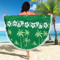 Green Hawaii Palm Tree Hibiscus Beach Blanket Fantasy Summer Vibe