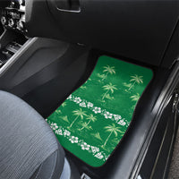 Green Hawaii Palm Tree Hibiscus Car Mats Fantasy Summer Vibe
