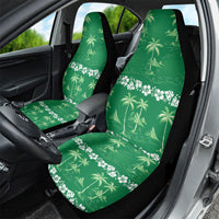 Green Hawaii Palm Tree Hibiscus Car Seat Cover Fantasy Summer Vibe