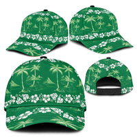 Green Hawaii Palm Tree Hibiscus Classic Cap Fantasy Summer Vibe