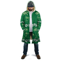Green Hawaii Palm Tree Hibiscus Cloak Fantasy Summer Vibe