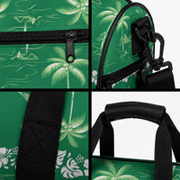 Green Hawaii Palm Tree Hibiscus Duffle Bag Fantasy Summer Vibe