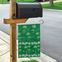 Green Hawaii Palm Tree Hibiscus Garden Flag Fantasy Summer Vibe