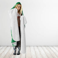 Green Hawaii Palm Tree Hibiscus Hooded Blanket Fantasy Summer Vibe