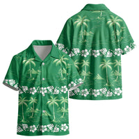 Green Hawaii Palm Tree Hibiscus Kid Hawaiian Shirt Fantasy Summer Vibe