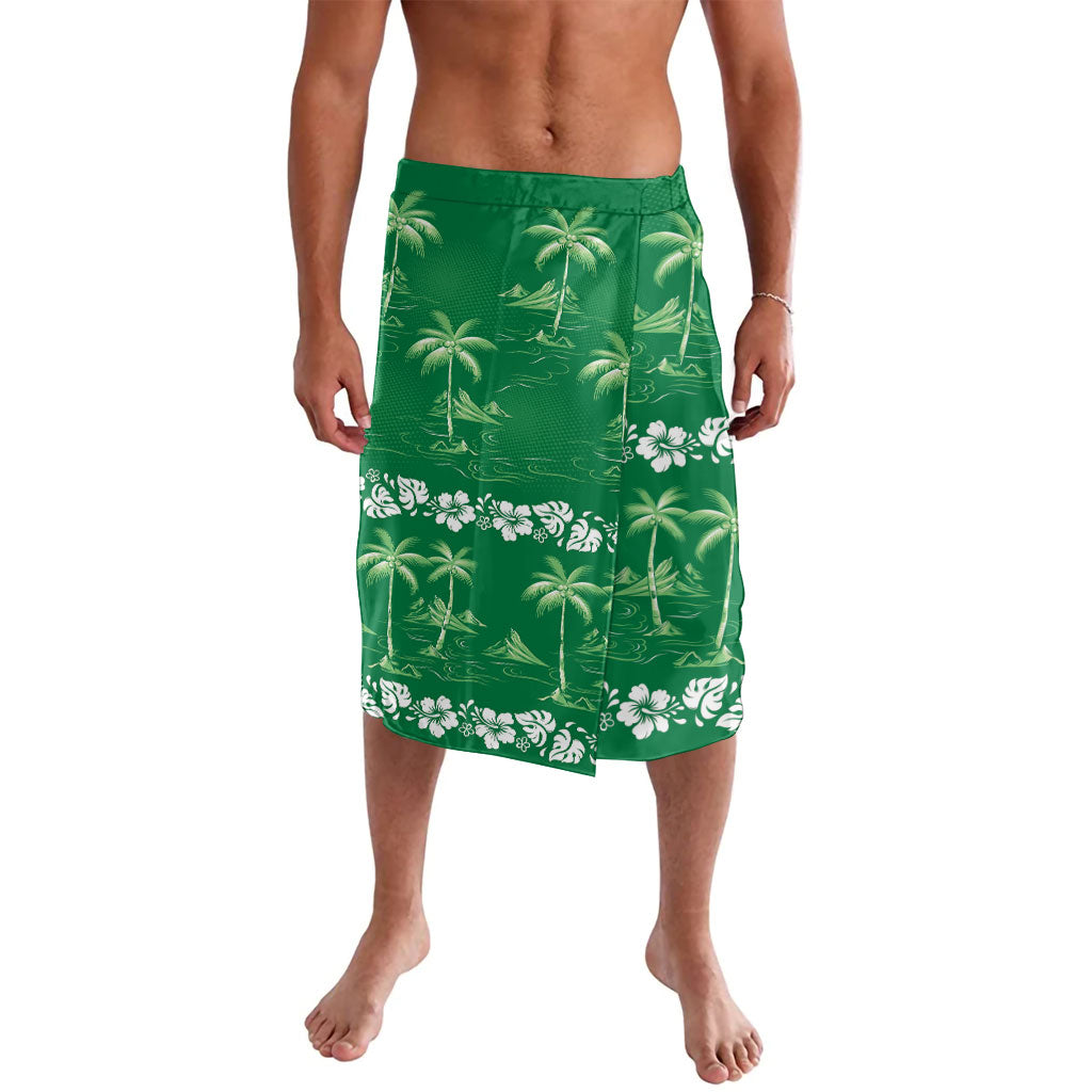 Green Hawaii Palm Tree Hibiscus Lavalava Fantasy Summer Vibe