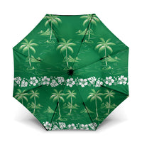 Green Hawaii Palm Tree Hibiscus Umbrella Fantasy Summer Vibe