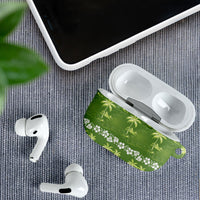 Olive Green Hawaii Palm Tree Hibiscus AirPods Case Fantasy Summer Vibe