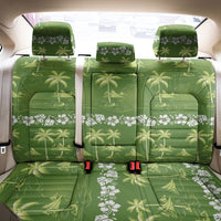 Olive Green Hawaii Palm Tree Hibiscus Back Car Seat Cover Fantasy Summer Vibe